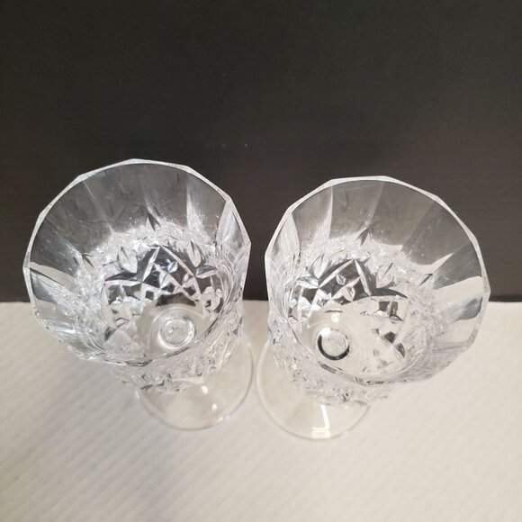 2 Royal Crystal Rock, Opera from Italy 8 oz Criss Cross Paneled Water Goblet - Picture 6 of 11